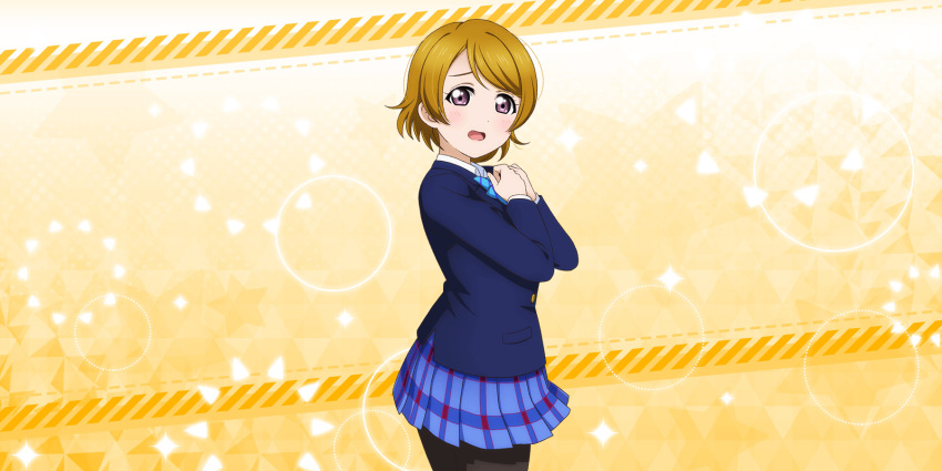 blush brown_hair koizumi_hanayo love_live!_school_idol_festival_all_stars school_uniform short_hair violet_eyes