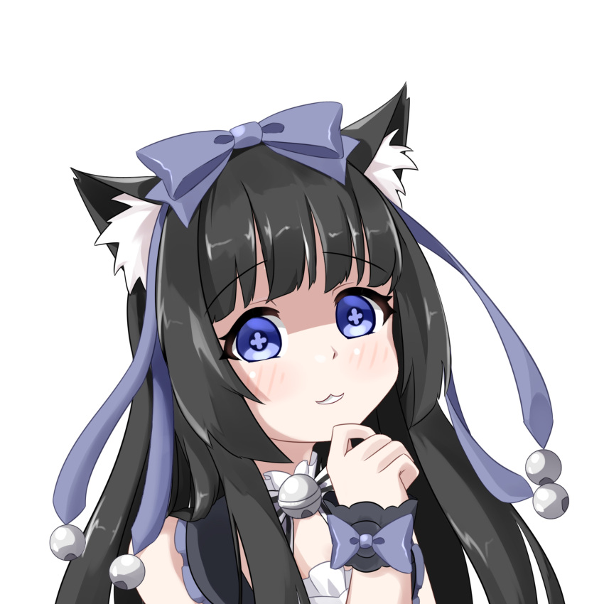 1girl black_hair blue_eyes gothic_lolita highres lolita_fashion long_hair neko_kizuna original standing tachi-e