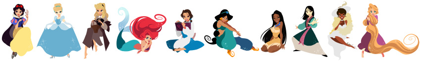 6+girls absurdly_long_hair absurdres aladdin_(disney) animal apron arabian_clothes ariel_(disney) arm_support aurora_(disney) barefoot basket beauty_and_the_beast belle_(disney) bikini bikini_top bird bird_on_finger black_cape black_eyes black_footwear black_hair black_hairband blonde_hair blue_dress blue_eyes blue_hairband blue_ribbon book braid breasts brown_eyes brown_hair cape chinese_clothes choker cinderella cinderella_(disney) cocktail_dress collared_dress commentary_request company_connection curly_hair dark_skin disney dress earrings elbow_gloves eyebrows_visible_through_hair eyelashes fa_mulan_(disney) fighting_stance fingers_together floating_hair full_body gloves green_eyes grey_dress grey_footwear hair_bun hair_ribbon hairband half-closed_eyes hand_on_own_cheek hand_on_own_chest hand_on_own_face hat high_heels highres holding holding_basket holding_book indian_style jasmine_(disney) jewelry juliet_sleeves knee_up legs_apart lineup lips long_dress long_hair long_image long_sleeves looking_at_viewer low_ponytail mermaid monster_girl mulan multiple_girls no_nose open_book open_mouth outstretched_arms pocahontas pocahontas_(disney) princess puffy_short_sleeves puffy_sleeves purple_bikini_top purple_dress rapunzel_(disney) red_lips red_ribbon redhead ribbon round_teeth shell shell_bikini short_hair short_sleeves simple_background sitting skirt_hold sleeping_beauty sleeveless sleeveless_dress small_breasts snow_white_(disney) snow_white_and_the_seven_dwarfs sparkle standing straight_hair strapless swimsuit tangled teeth the_little_mermaid the_princess_and_the_frog tiana_(the_princess_and_the_frog) tiara tied_hair tiptoes tubetop u-min upper_teeth very_dark_skin very_long_hair very_short_hair waist_apron white_background white_choker white_dress white_footwear white_headwear wide_image yellow_dress yellow_footwear