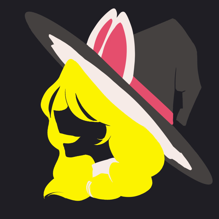 1girl black_headwear blonde_hair bow from_side hat hat_bow hat_ribbon highres kirisame_marisa maskin_mei minimalism open_mouth pink_bow pink_ribbon red_bow ribbon solo touhou unfinished_dream_of_all_living_ghost witch_hat