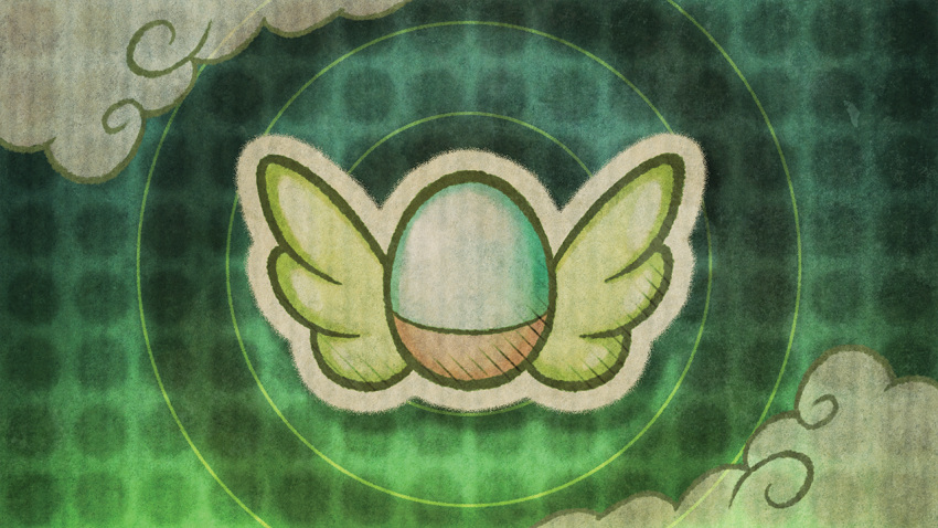 artist_request badge clouds cutout fushigi_no_dungeon green_background no_humans official_art outline pokemon pokemon_(game) pokemon_fushigi_no_dungeon white_outline