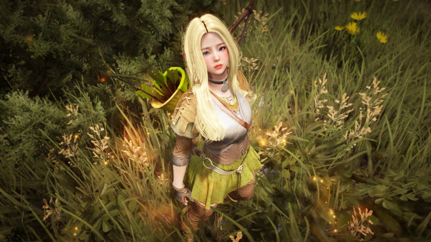 archery black_desert_online blonde_hair elf highres pointy_ears ranger_(black_desert)