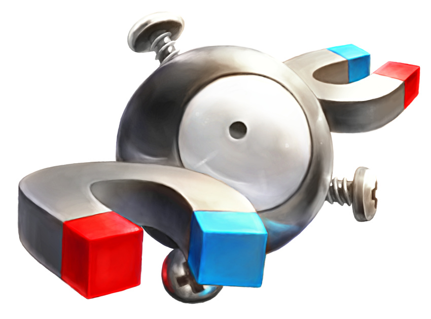 black_eyes cortoony creature full_body gen_1_pokemon looking_at_viewer magnemite magnet no_humans pokemon pokemon_(creature) reflection screw single_eye solo transparent_background