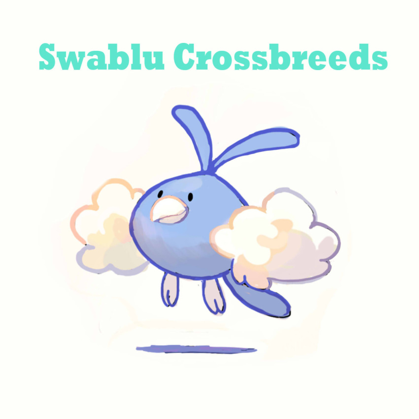 bird bird_focus black_eyes character_name commentary creature english_commentary english_text flying full_body gen_3_pokemon highres no_humans onemegawatt pokemon pokemon_(creature) shadow solo swablu