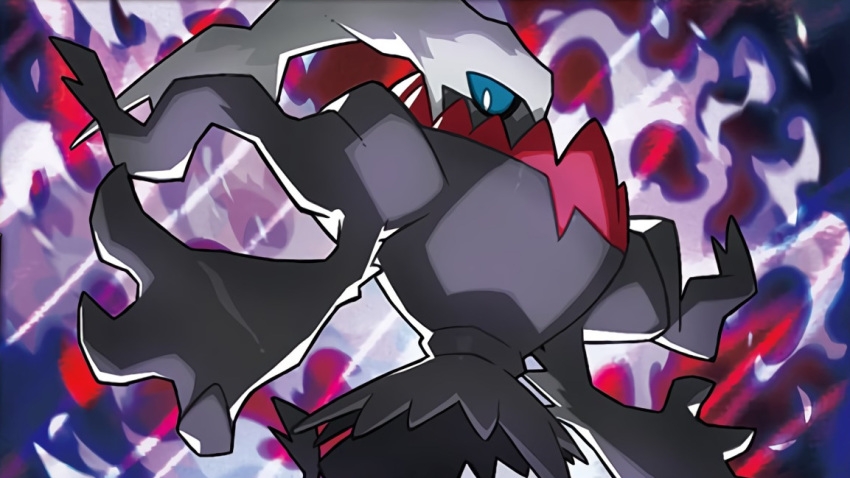 blue_eyes creature darkrai floating full_body gen_4_pokemon looking_at_viewer no_humans official_art open_arms open_hands pokemon pokemon_(creature) pokemon_trading_card_game saitou_naoki solo