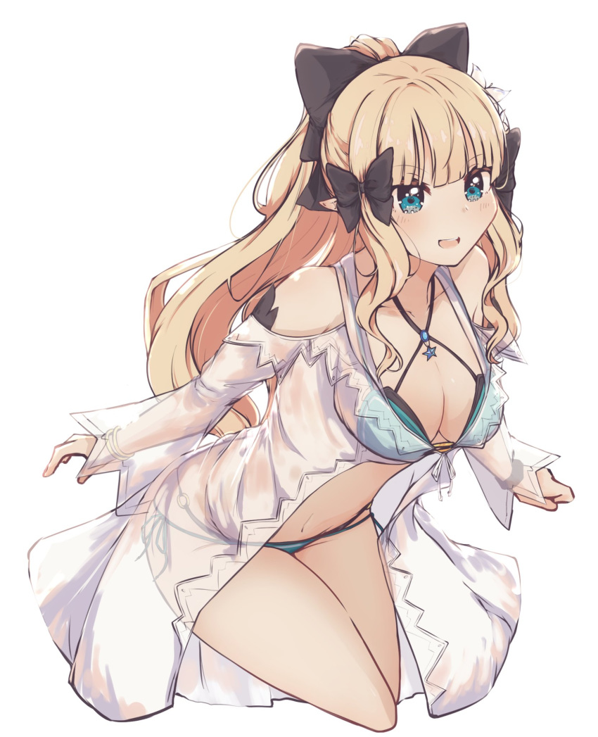 blue_eyes breasts elf highres keinesandayoooo pointy_ears princess_connect! princess_connect!_re:dive sasaki_saren