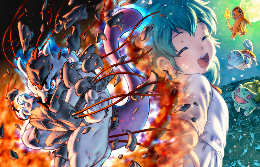 ai_(pokemon) aitwo_(pokemon) bulbasaur bulbasaurtwo charmander charmandertwo commentary_request highres kuroshio_(zung-man) mewtwo pokemon pokemon_(anime) squirtle squirtletwo