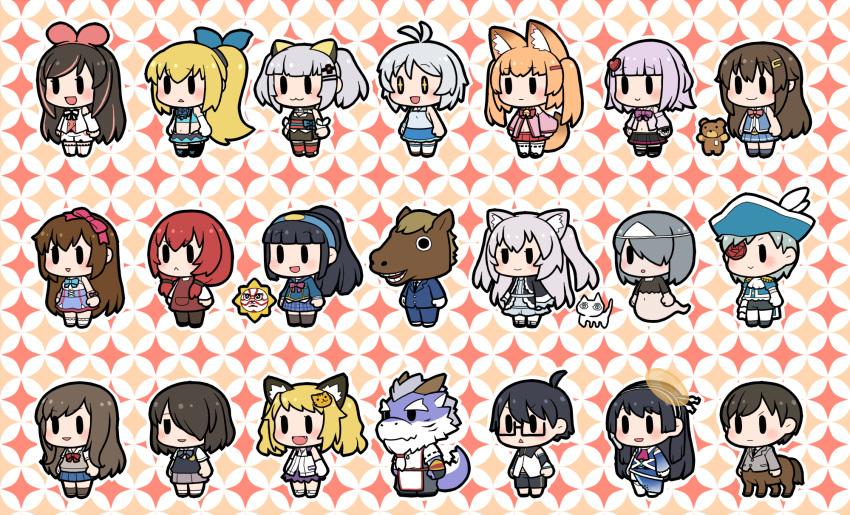 .live 6+girls a.i._channel aoi_ch. bacharu_(youtube) character_request chibi chintai_(mansyontintai) crossover dansei_virtual_youtuber_bacharu dd dennou_shoujo_youtuber_siro fuji_aoi fujisaki_yua hairband highres hololive hoonie_(hoonie_friends) hoonie_friends jisedai_youtuber_yua kaguya_luna kemomimi_oukoku_kokuei_housou kizuna_ai mikoko_(kemomimi_oukoku_kokuei_housou) mirai_akari mirai_akari_project moemi_&amp;_yomemi_channel multiple_crossover multiple_girls nora_cat nora_cat_channel pink_hairband siro_(dennou_shoujo_youtuber_siro) the_moon_studio tokino_sora tokino_sora_channel umakoshi_kentarou umakoshi_kentarou_channel virtual_youtuber weathernews weatheroid