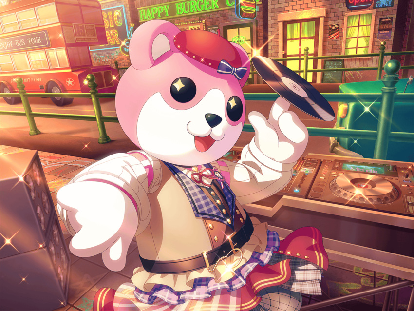 bang_dream! bear dress mascot michelle_(bang_dream!) official_art okusawa_misaki smile