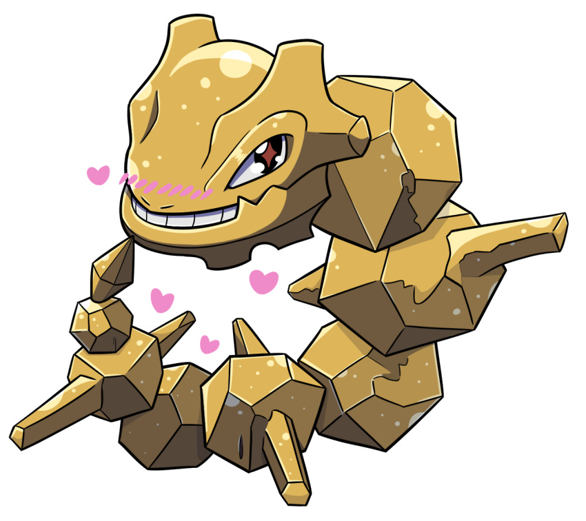 alternate_color blush brown_eyes commentary commission creature english_commentary full_body gen_2_pokemon heart looking_at_viewer maplesquidarts no_humans pokemon pokemon_(creature) shiny_pokemon solo steelix transparent_background