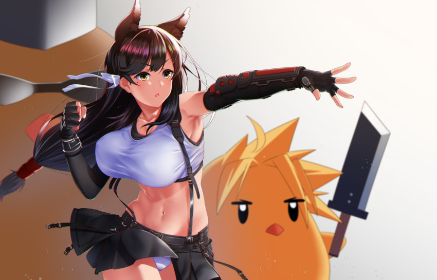 atago_(azur_lane) azur_lane commentary_request final_fantasy final_fantasy_vii final_fantasy_vii_remake kagiyama_(gen'ei_no_hasha) manjuu_(azur_lane) tifa_lockhart