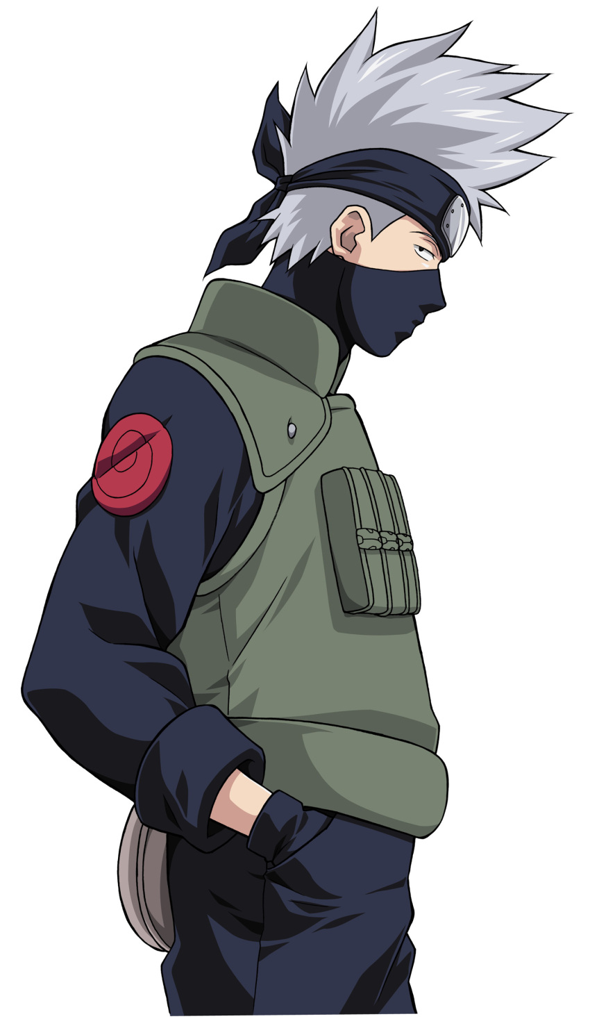 forehead_protector hatake_kakashi highres male male_only mask naruto short_hair silver_hair