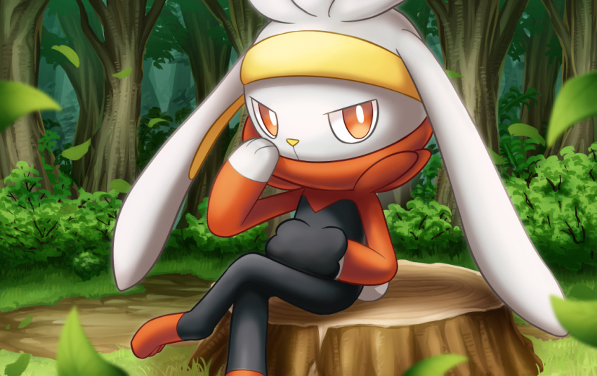 bunny_focus commentary_request creature graphite_(medium) hakuginnosora looking_at_viewer no_humans pokemon pokemon_(creature) rabbit solo starter_pokemon traditional_media