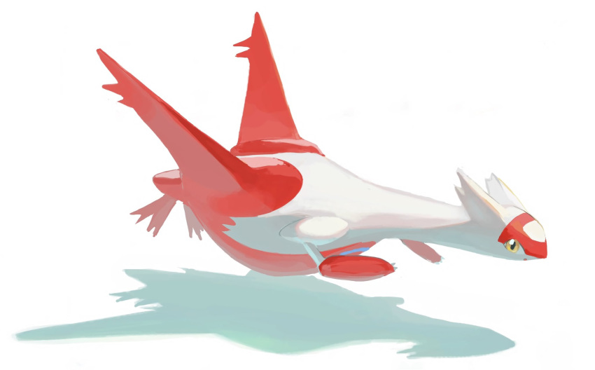 claws commentary_request floating full_body highres koala_0l latias no_humans parted_lips pokemon pokemon_(creature) solo spikes white_background yellow_eyes