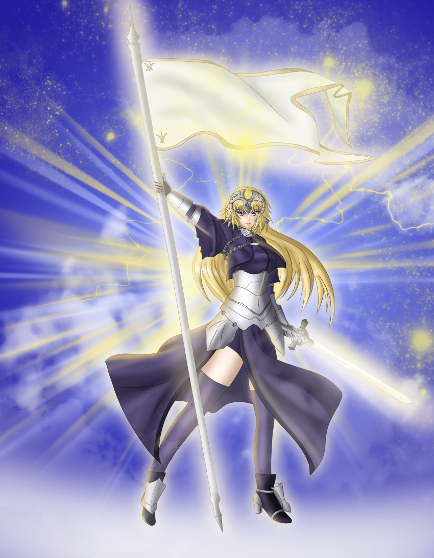 absurdres armor armored_dress blonde_hair breasts fate/apocrypha fate/grand_order fate/stay_night fate/zero fate_(series) highres huge_filesize jeanne_d'arc_(alter)_(fate) jeanne_d'arc_(fate) jeanne_d'arc_(fate)_(all) large_breasts source_request violet_eyes