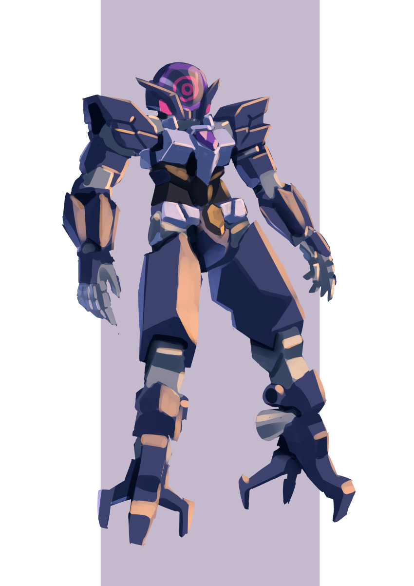 absurdres ag_00000 alus_core_gundam floating gundam gundam_build_divers gundam_build_divers_re:rise highres looking_ahead mecha no_humans one-eyed open_hands purple_background solo thrusters violet_eyes