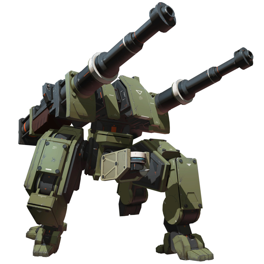 artillery cannon highres huge_weapon k180_seljuq last_origin mecha mechashire no_humans official_art science_fiction tachi-e transparent_background walker weapon