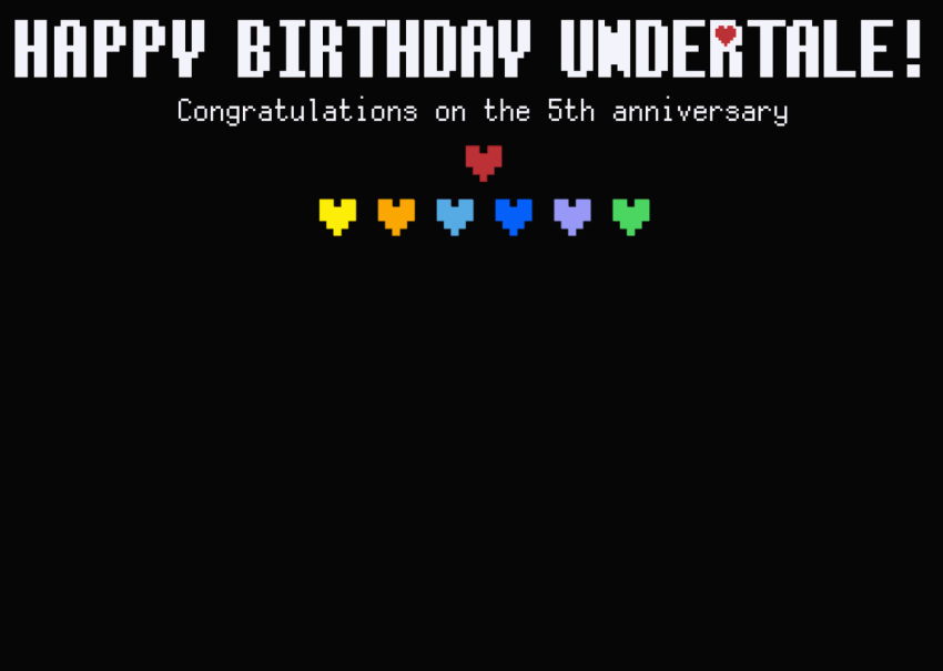 alphys animated anniversary annoying_dog asgore_dreemurr basket black_background confetti english_text expressionless fangs flowey_(undertale) frisk_(undertale) looking_at_viewer mettaton monster_boy monster_girl neruco open_mouth papyrus_(undertale) sans smile toriel undertale undyne waving