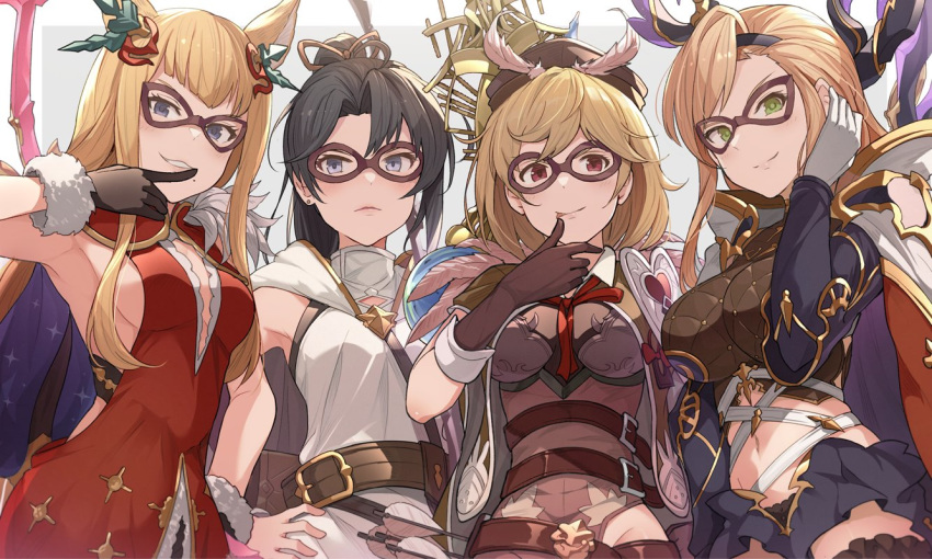 breasts djeeta_(granblue_fantasy) erune granblue_fantasy hinami_(hinatamizu) long_hair looking_at_viewer metera_(granblue_fantasy) pointy_ears shitori_(granblue_fantasy) song_(granblue_fantasy)