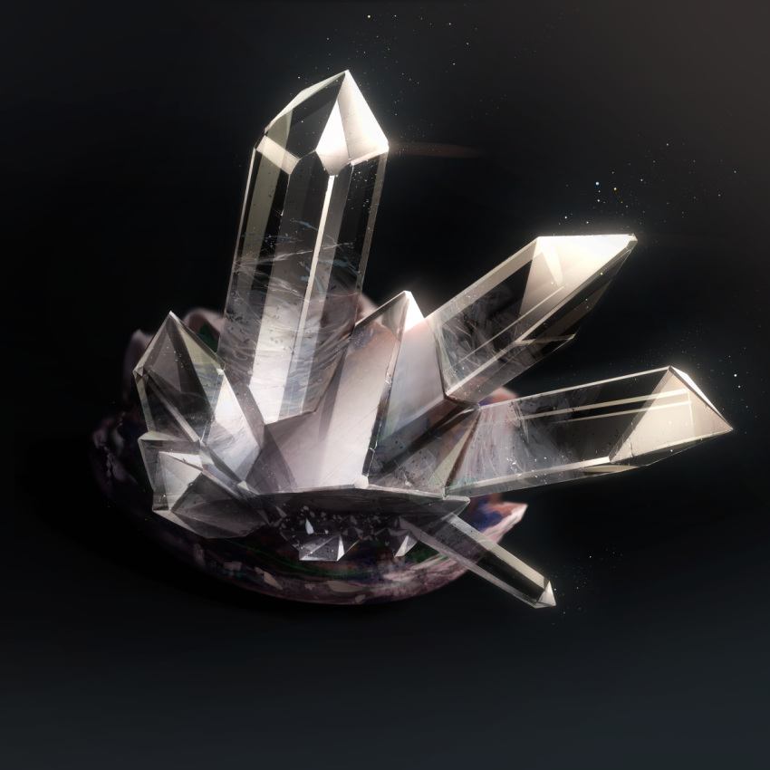 black_background cluseller commentary_request crystal diamond_(gemstone) gradient gradient_background highres jpeg_artifacts light_particles no_humans original rock shiny simple_background still_life transparent