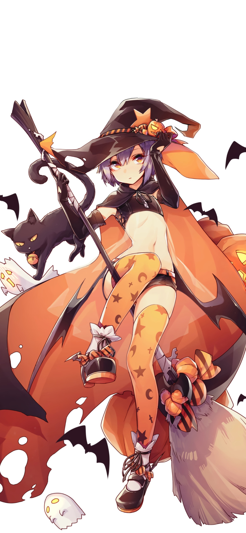 1girl cat hero_return short_hair witch witch_hat