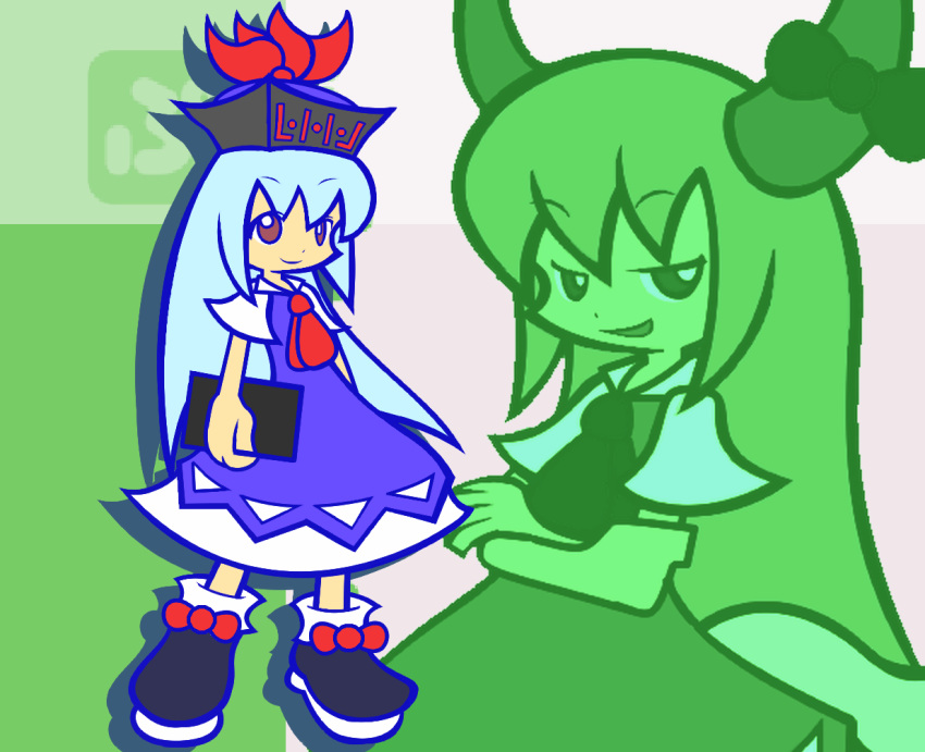 ex_keine exkeine horn_ribbon horns kamishirasawa_keine parody puyopuyo ribbon style_parody touhou y&k