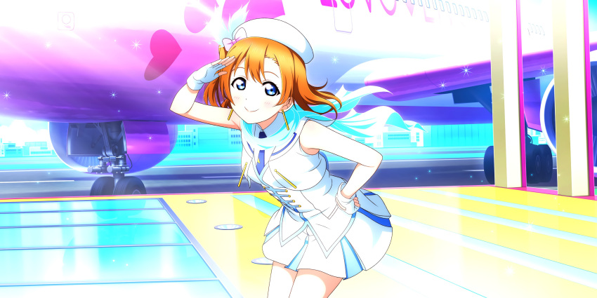 blue_eyes blush dress kousaka_honoka love_live!_school_idol_festival_all_stars orange_hair short_hair smile