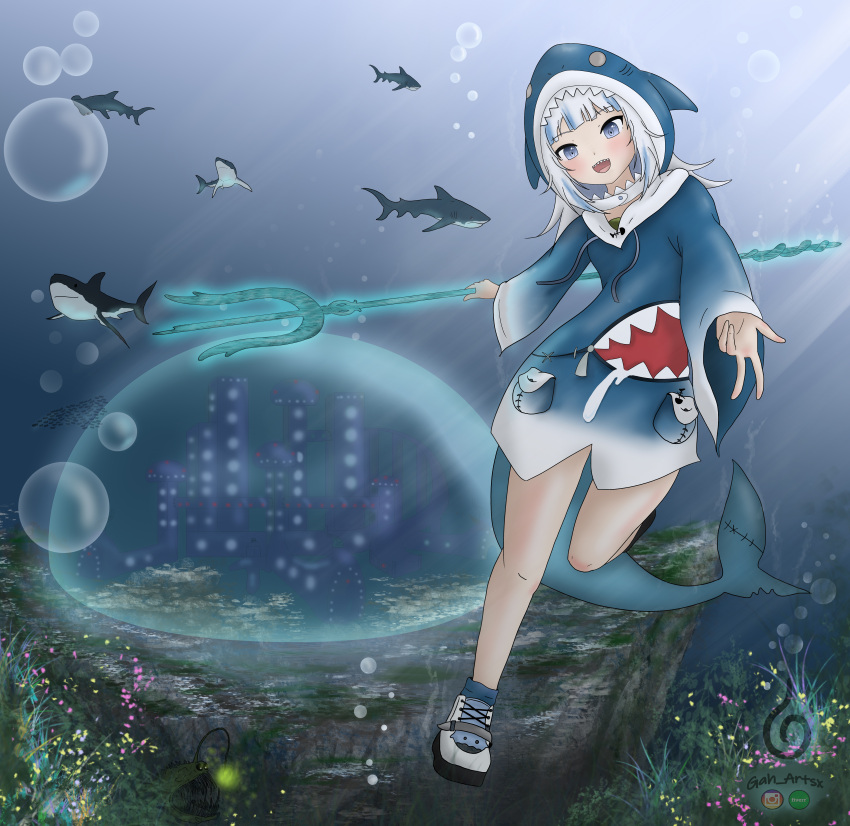 anime anime_coloring artist_name commission fantasy fiverr gah_artsx gawr_gura hololive hololive_english shark shark_tail tail vtuber