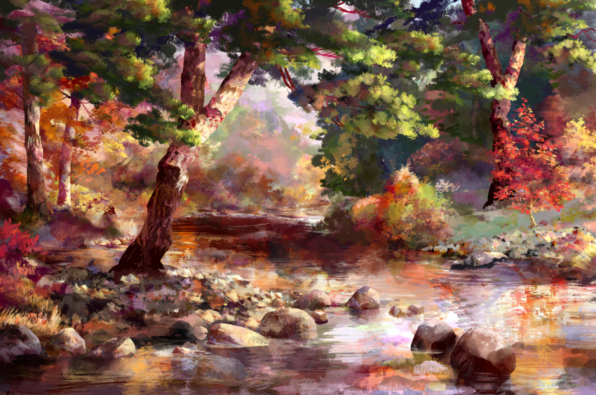 day forest nature no_humans outdoors river rwby sae-midori scenery tree