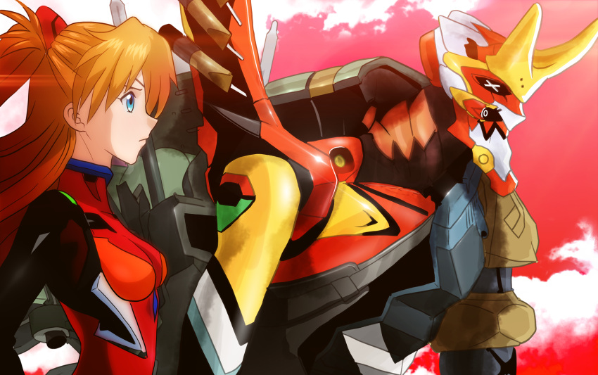 1girl bodysuit eva_02 evangelion:_3.0_you_can_(not)_redo eyepatch hair_ornament highres interface_headset kannazuki_utagi long_hair multicolored multicolored_bodysuit multicolored_clothes neon_genesis_evangelion orange_bodysuit pilot_suit plugsuit rebuild_of_evangelion red_bodysuit shikinami_asuka_langley souryuu_asuka_langley