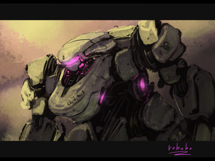 artist_name bottoms1237 close-up from_side glowing highres looking_ahead mecha no_humans original science_fiction solo visor