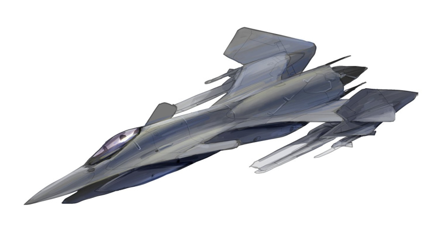 aircraft airplane asterozoa english_commentary fighter_jet jet military military_vehicle missile no_humans original railgun solo vehicle_focus white_background