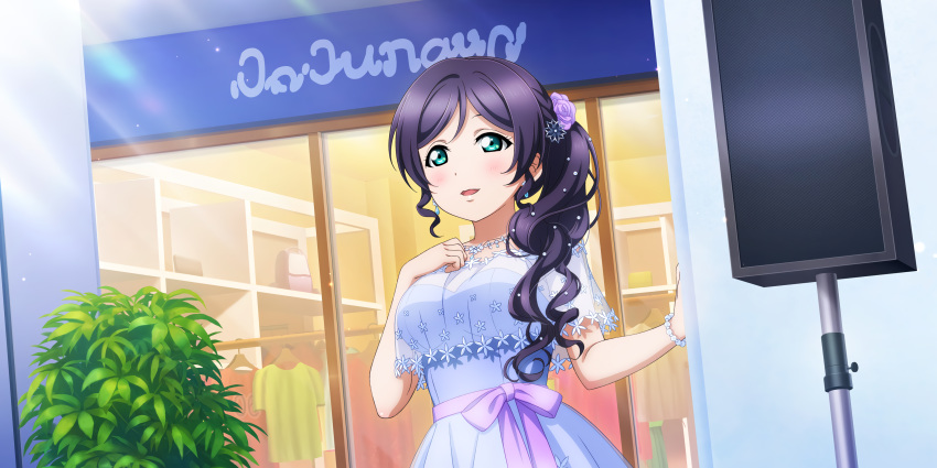 blush dress green_eyes long_hair love_live!_school_idol_festival_all_stars purple_hair toujou_nozomi