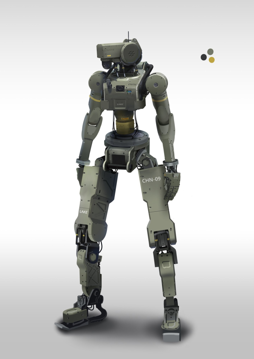 full_body highres humanoid_robot kusami_toka_naku_au looking_to_the_side no_humans open_hands original palette robot science_fiction solo standing