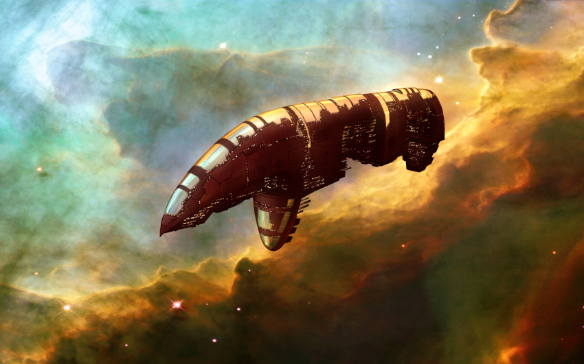 advanced_ship_(eve_online) amarr_empire_(eve_online) apocalypse_(eve_online) battleship_(eve_online) carthum_conglomerate_(eve_online) cloud_background clouds combat_ship_(eve_online) commentary english_commentary eve_online glowing highres marauder_(eve_online) military_vehicle nebula no_humans outdoors paladin_(eve_online) realistic science_fiction sky space spacecraft star_(sky) starry_sky tech_2_ship_(eve_online) vankaiser vehicle_focus