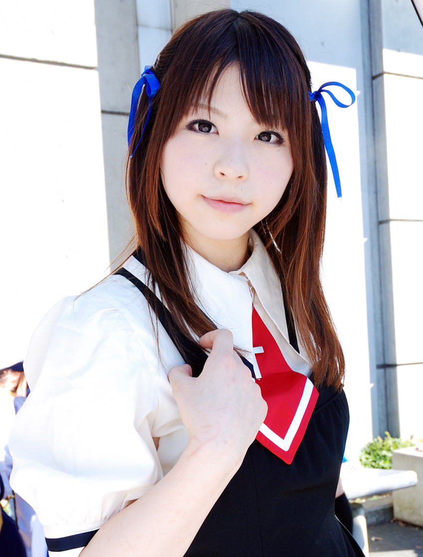 air cosplay hair_ribbons katou_mari photo school_uniform tohno_minagi