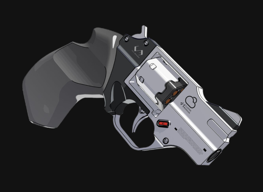 3d black_background cancell from_side gun handgun no_humans original pistol revolver solo weapon weapon_sheet