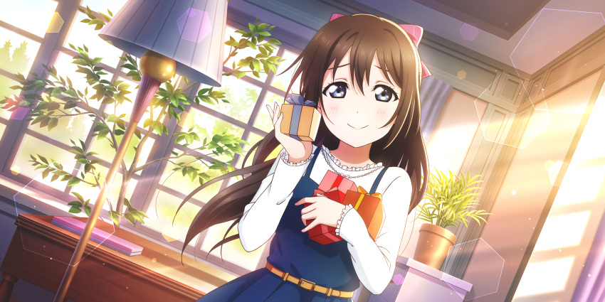 blue_eyes blush brown_hair dress long_hair love_live!_school_idol_festival_all_stars ousaka_shizuku smile