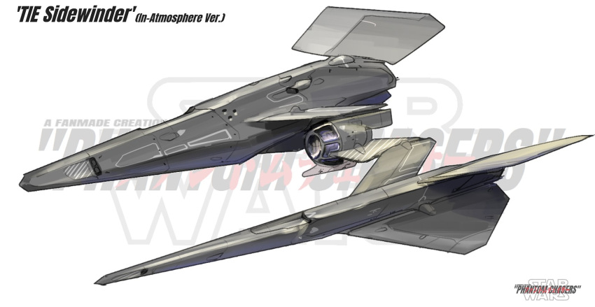 asterozoa copyright_name english_commentary flying from_above from_side highres no_humans original science_fiction space_craft star_wars starfighter tie_fighter vehicle_focus vehicle_name