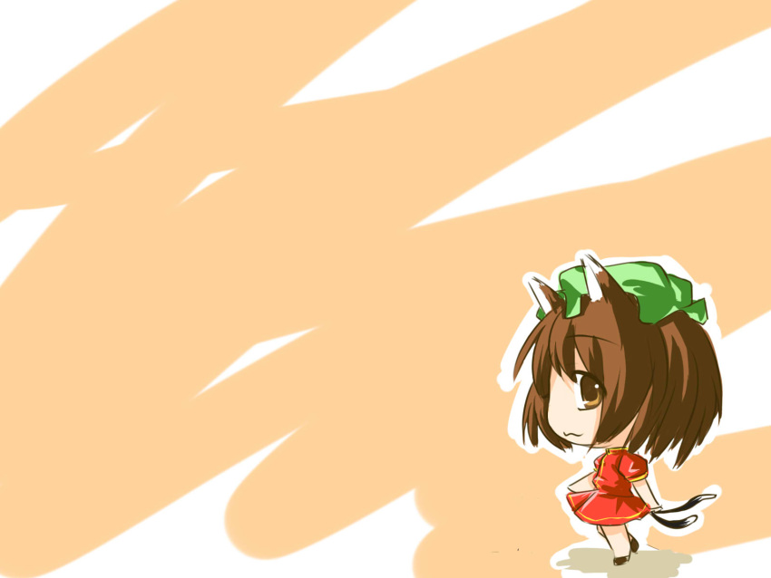 animal_ears bad_id bc cat_ears cat_tail cat_tails chen chibi hat highres smile tail touhou