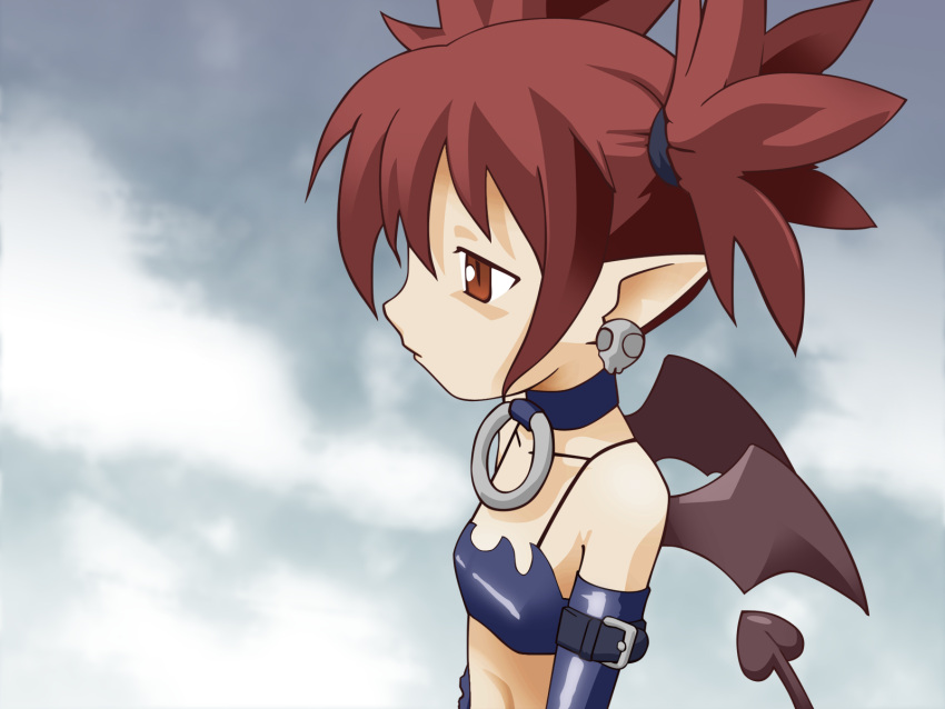 demon_tail disgaea etna highres red_eyes red_hair tail