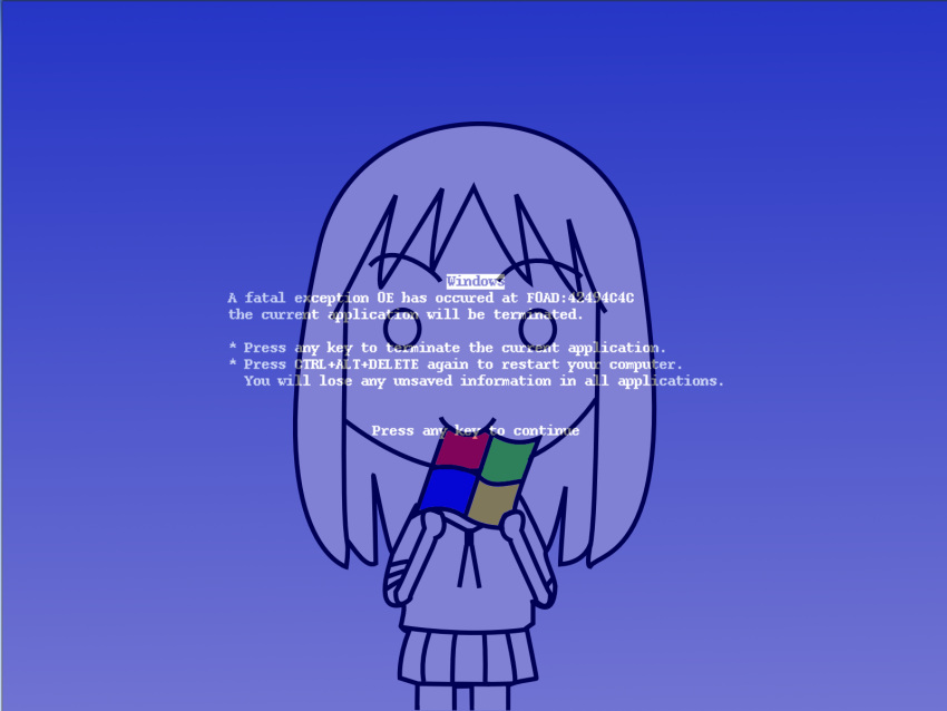 azumanga_daioh blue blue_screen_of_death bsod kasuga_ayumu parody windows