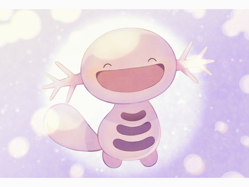 00nn_00 alternate_color closed_eyes commentary_request creature full_body gen_2_pokemon happy highres letterboxed no_humans open_mouth pokemon pokemon_(creature) shiny_pokemon smile solo tongue wooper |d