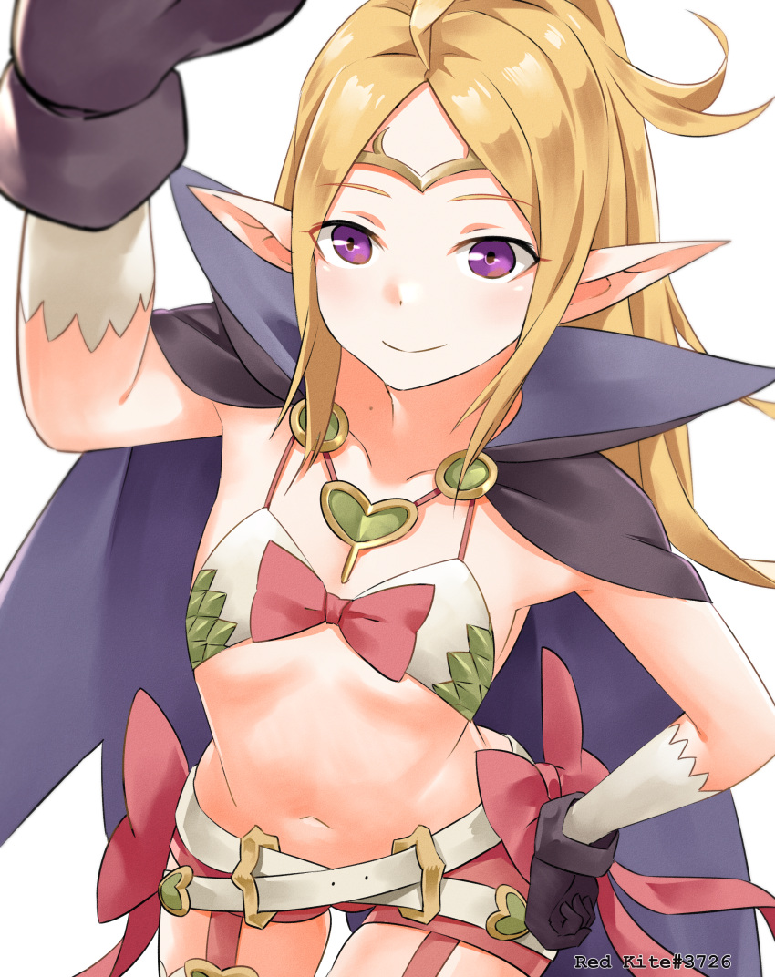 1girl absurdres cape commission commissioner_upload fire_emblem fire_emblem_awakening fire_emblem_heroes gloves hand_on_hip happy headpat highres huge_filesize igni_tion looking_at_viewer manakete nowi_(fire_emblem) pointy_ears pov smile solo_focus violet_eyes