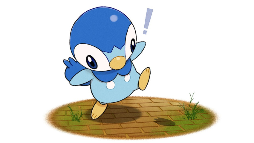 ! blue_eyes commentary_request creature full_body gen_4_pokemon looking_down no_humans official_art piplup pokemon pokemon_(creature) prj_pochama standing starter_pokemon toes white_background