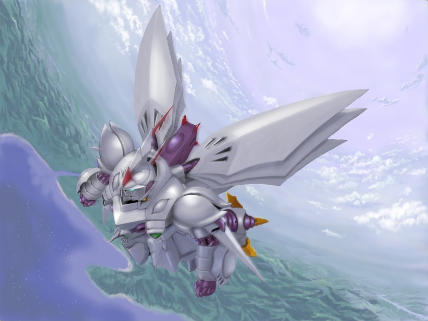cybuster flying lake mecha sky solo super_robot_wars super_robot_wars_the_lord_of_elemental