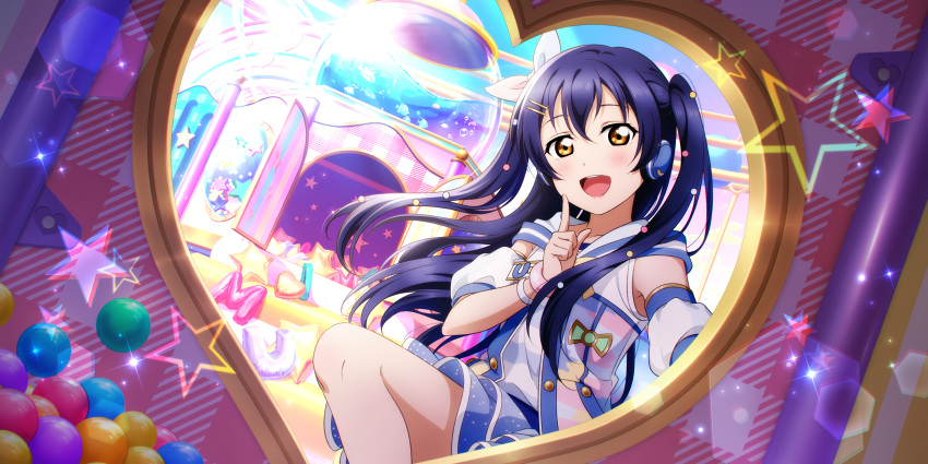 blue_hair blush brown_eyes dress long_hair love_live!_school_idol_festival_all_stars smile sonoda_umi