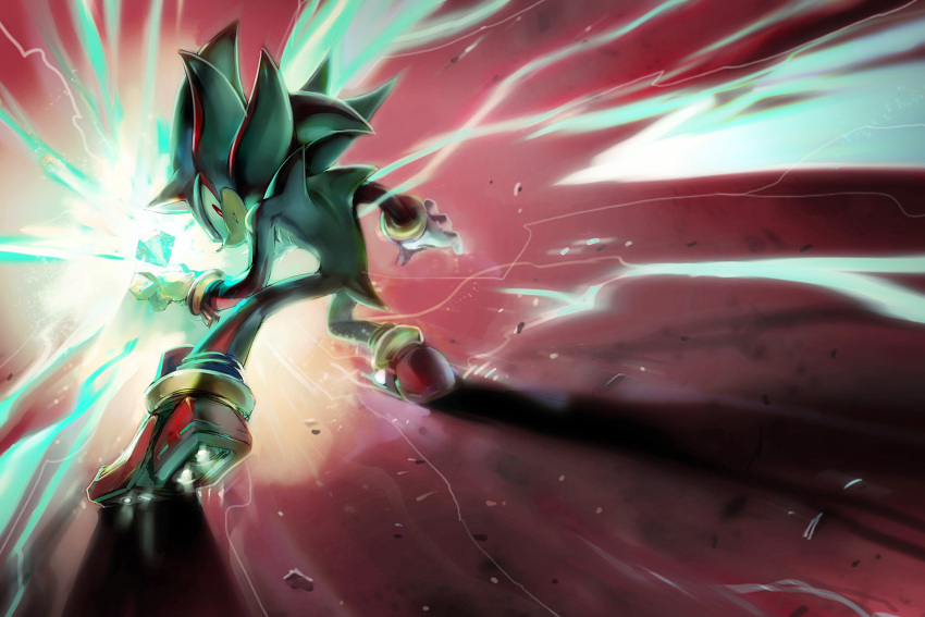 chaos_emerald epic gloves highres looking_back male mri shadow_the_hedgehog shoes sonic_the_hedgehog source_request