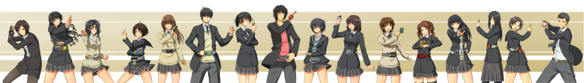 amagami another_agito ayatsuji_tsukasa belt everyone henshin hiba_manaka highres kamen_rider kamen_rider_555 kamen_rider_agito_(series) kamen_rider_black kamen_rider_black_(series) kamen_rider_blade_(series) kamen_rider_dcd kamen_rider_decade kamen_rider_den-o kamen_rider_den-o_(series) kamen_rider_double kamen_rider_garren kamen_rider_hibiki kamen_rider_hibiki_(series) kamen_rider_kabuto kamen_rider_kabuto_(series) kamen_rider_kaixa kamen_rider_kick_hopper kamen_rider_kiva kamen_rider_kiva_(series) kamen_rider_kuuga kamen_rider_kuuga_(series) kamen_rider_ryuki_(series) kamen_rider_tiger kamen_rider_w kamen_rider_zeronos kamizaki_risa kivat-bat_iii long_image morishima_haruka nakata_sae namesake nanasaki_ai pantyhose parody pose sakurai_rihoko samurai_sentai_shinkenger school_uniform shinken_gold super_sentai sweater tachibana_jun'ichi tachibana_jun'ichi tachibana_miya takahashi_maya tanaka_keiko tanamachi_kaoru tendou_souji toki_(artist) tsukahara_hibiki umehara_masayoshi wide_image yuzuki_ruriko