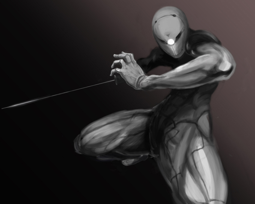 cyborg gray_fox hands highres male metal_gear_solid muscle s-kan sword weapon
